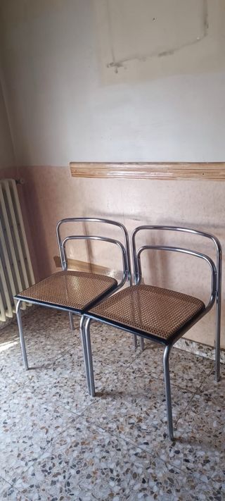 Juego de 2 Sillas con Asiento Rattan