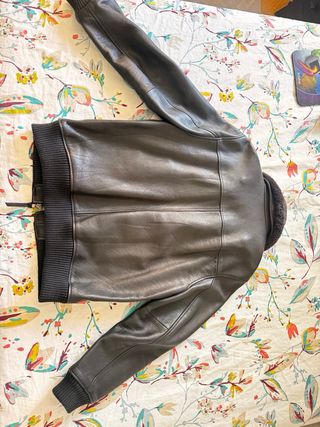 Cazadora Cuero Aviador Superdry Marrón,