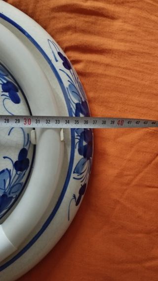 Plafón / Lámpara Cocina Porcelana Azul/Blanco