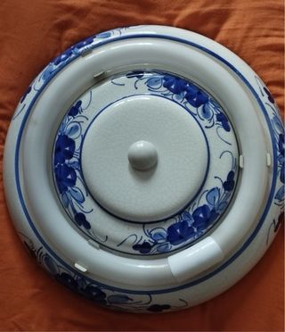 Plafón / Lámpara Cocina Porcelana Azul/Blanco