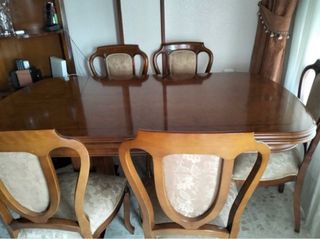 Pack Mueble de salón de madera con mesa y sillas