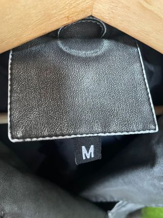 Chaqueta Biker Piel Sintética Gris Talla M