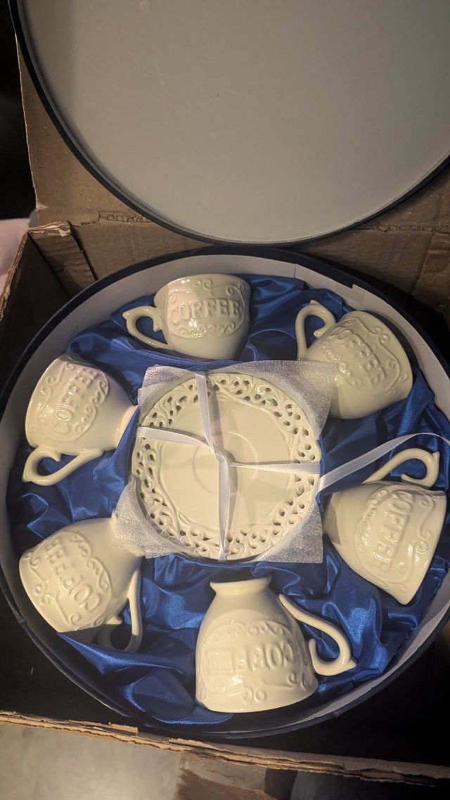 Juego 6 Tazas Café con Platillos