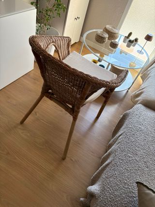 Sillón de Ratan con cojín , Ikea 