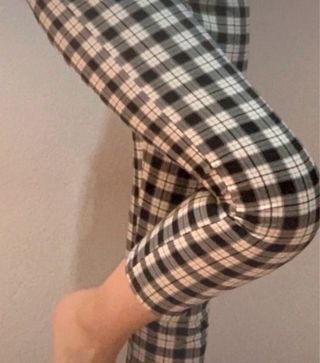 Pantalones de cuadros blanco y negro