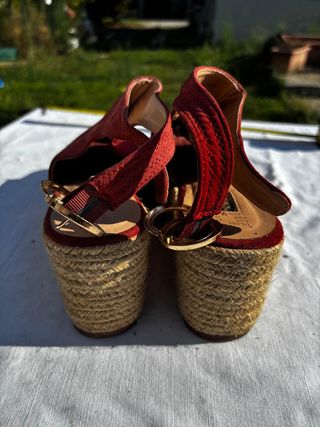 Sandali Zeppa Corda Primark Rossi Tg 41