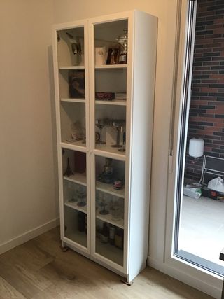 Vitrina Estantería Cristal Blanca
