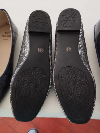 Zapatos Bailarinas Negros y Plateados