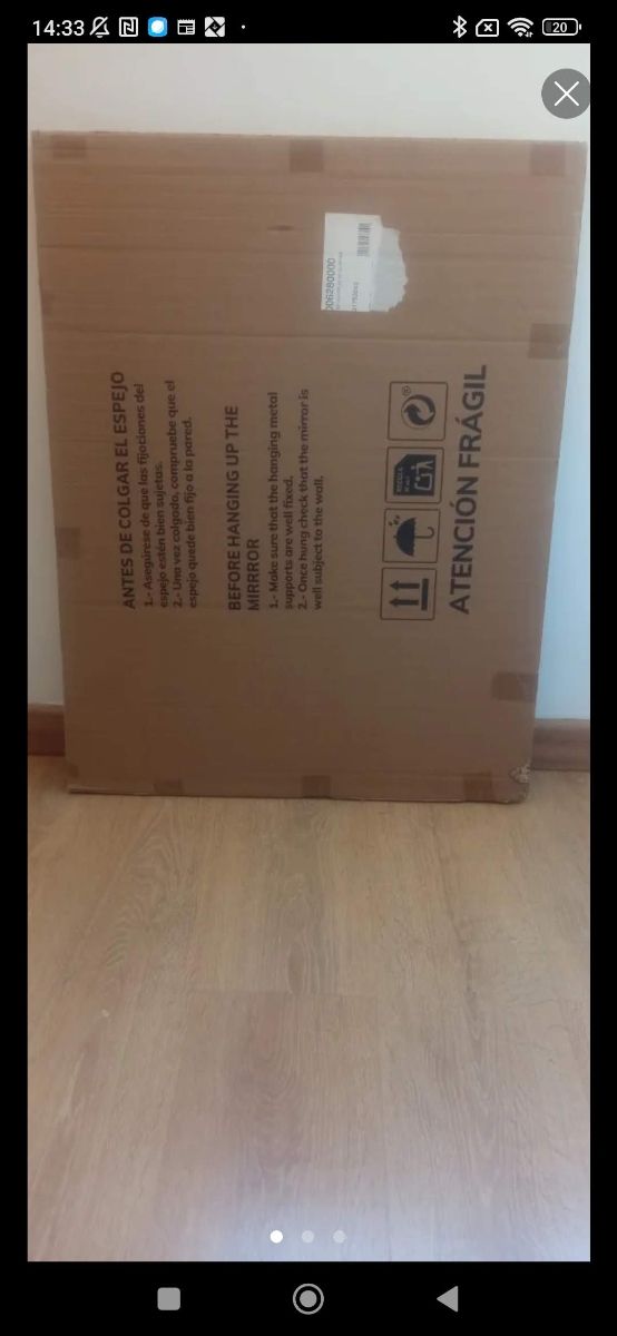 Espejo de cristal y madera