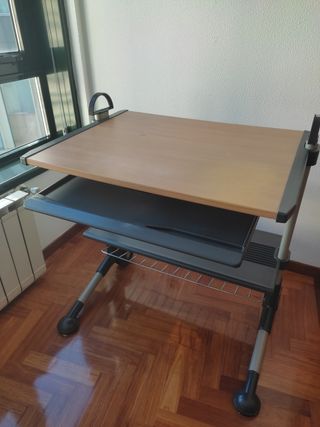 Mesa Ordenador Ajustable Madera y Metal