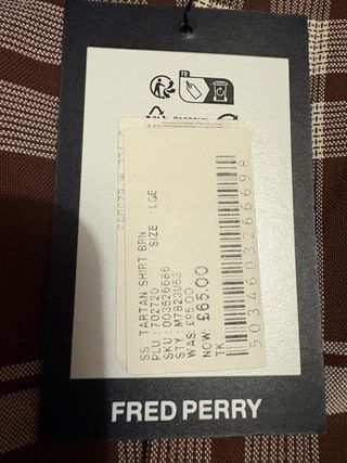 Camisa Fred Perry Manga Corta Cuadros Marrón