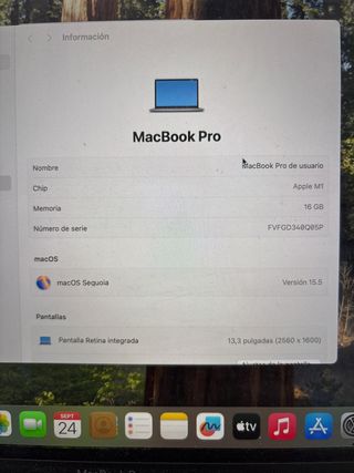 MacBook Pro M1 16GB 13.3” Plata