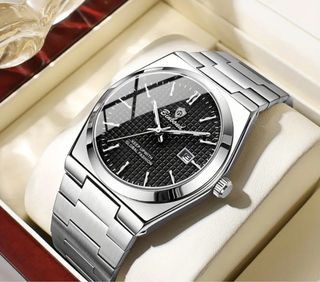 Reloj Binbond Hombre Negro y Plateado