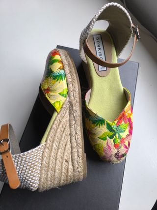 Alpargatas Dorking Cuña Piel Multicolor