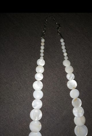 Collana vintage perle bianche e argento