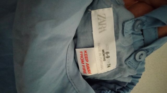 Salopette Zara turchese 6-9 mesi