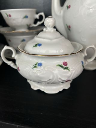 Juego de café vintage Wawel porcelana fina floral