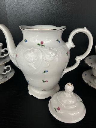 Juego de café vintage Wawel porcelana fina floral