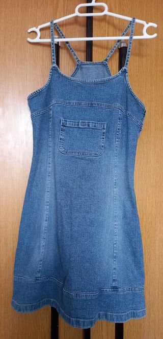 Vestido vaquero de tirantes H&M, talla S