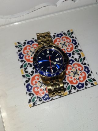 Reloj Lotus Hombre Dorado y Azul