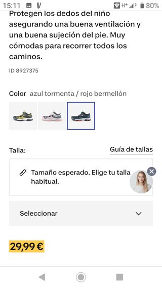 Chanclas o escarpines quechua 33-34