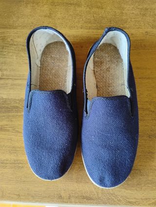 Zapatos de lona azul para hombre