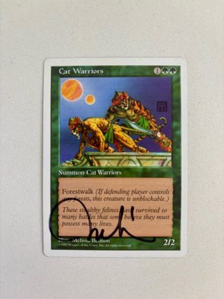 Mtg Magic Cat Warriors 5th Edition signed