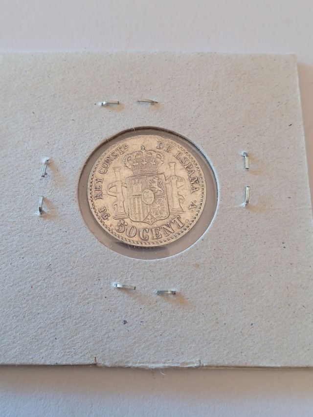 50 céntimos Alfonso XIII 1894 PGV plata