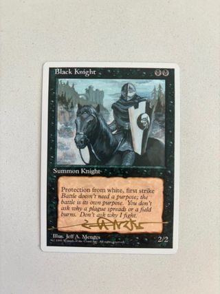 Mtg Magic Black Knight 4th Edition signed