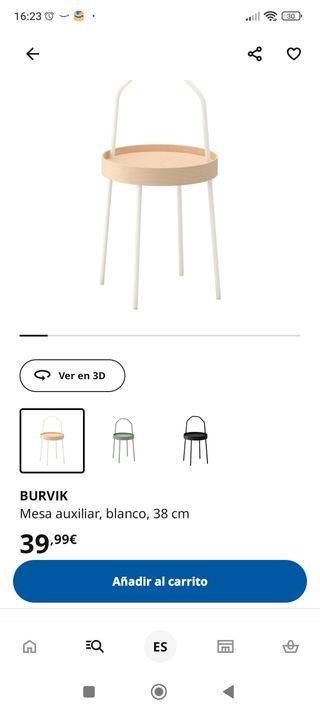 Mesa auxiliar madera y metal