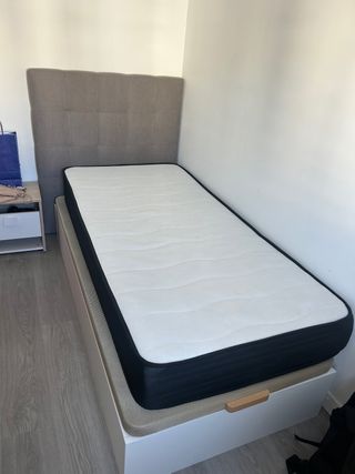 Cama individual: canapé, colchón y cabecero