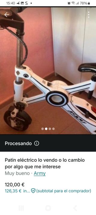 Patin eléctrico lo vendo o lo cambio puerta  patio