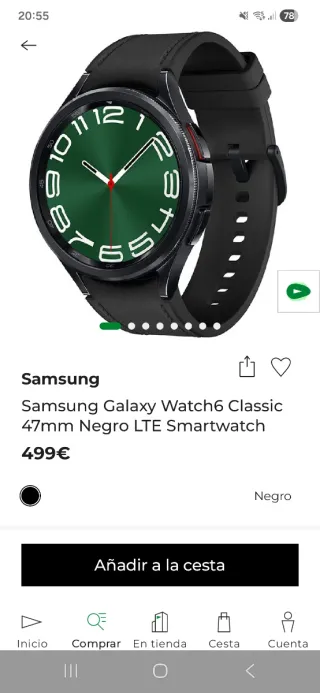 Samsung Galaxy Watch 6 Classic 47 mm LTE Negro