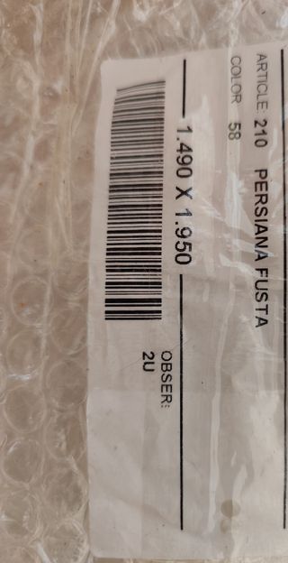 Dos Persianas de madera 150x 195 ***Precio unidad