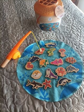 Juego Pesca Madera Nenittos 19 Piezas
