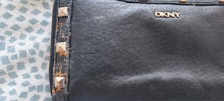 Monedero DKNY Negro Cuero Tachuelas