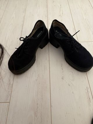 Zapatos Oxford Negros Mujer