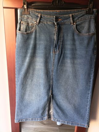 Falda vaquera larga talla M