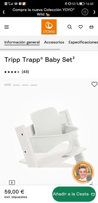 Tripp trapp y bandeja trona Stokke