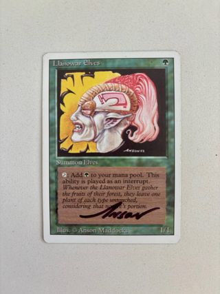 Mtg Magic Llanowar Elves Revised signed