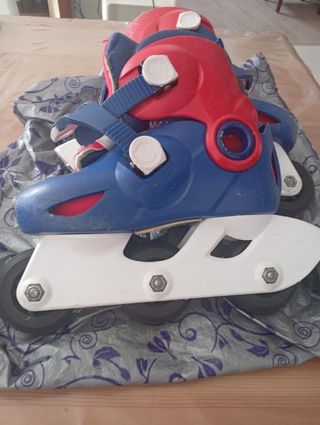 Protecciones y Patines Niños Azul/Rojo