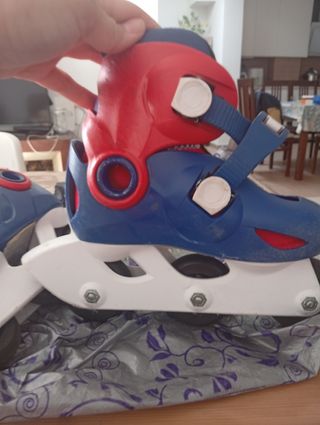 Protecciones y Patines Niños Azul/Rojo