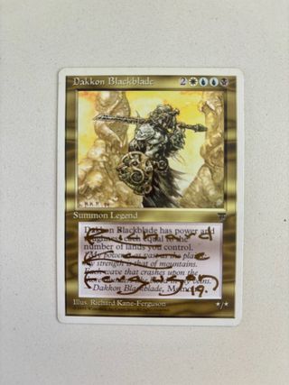 Mtg Magic Dakkon Blackblade Chronicles signed