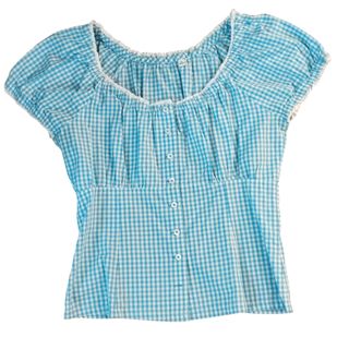 Blusa de cuadros azul y blanco