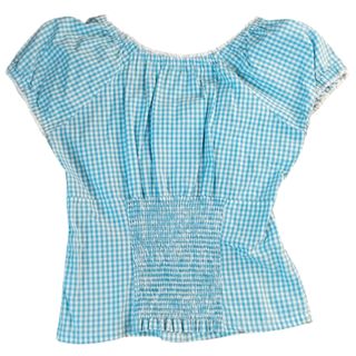 Blusa de cuadros azul y blanco