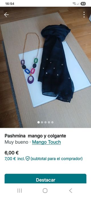 Pashmina Mango Touch y collar