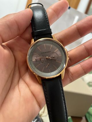Reloj Viceroy Dorado Original CORREA NEGRA 