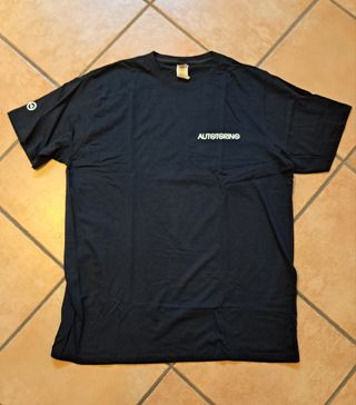 4  T-shirt blu  con scritta nuove per officina
