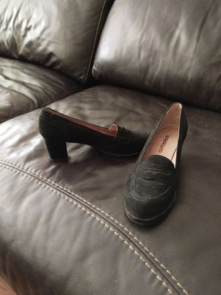 Zapatos Vogue Mocasín Tacón Negro