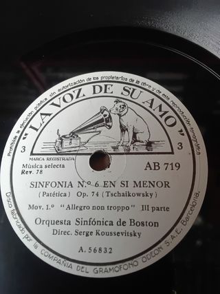 5 Disco gramófono Bach y Tschaikowsky